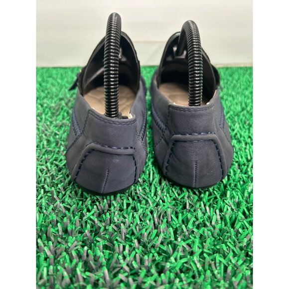 Atalina Navy Blue Loafers Size 9 Perforated Slip-On‎ Flats Buckle accent casual - Picture 4 of 7